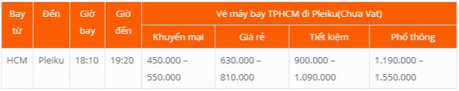 vé máy bay giá rẻ tphcm đi pleiku