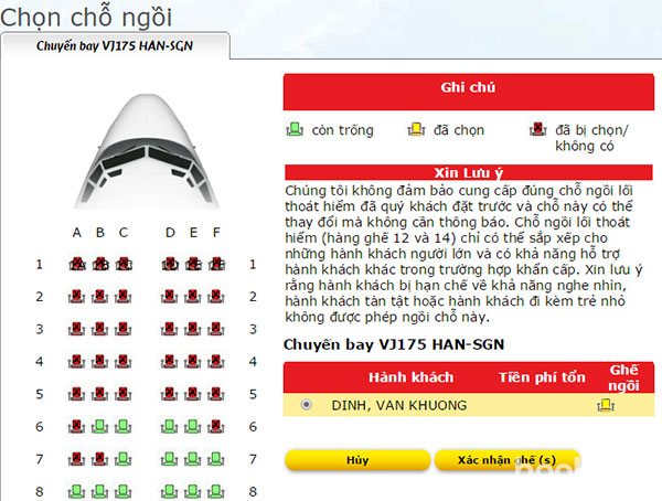 Check-in online VietJet