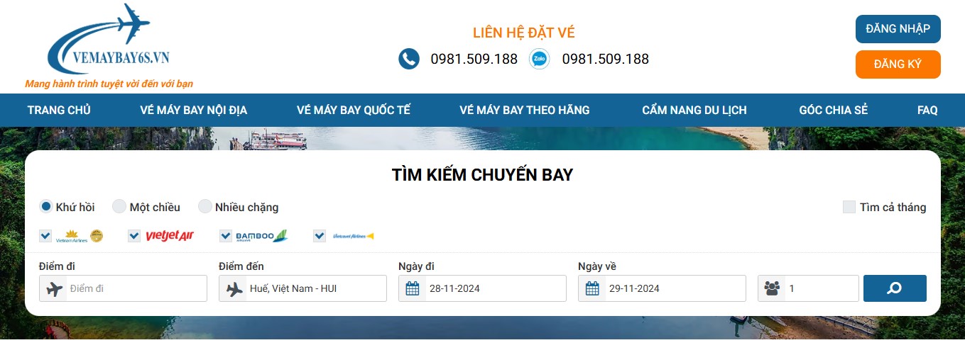 Đặt vé máy bay rẻ từ Vemaybay6s