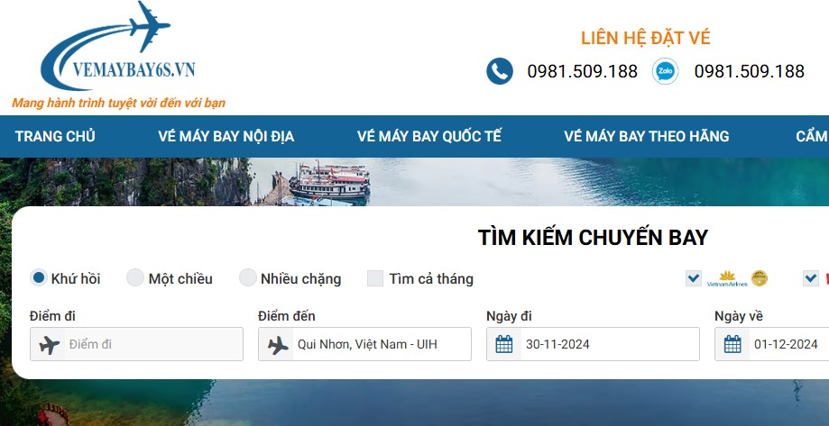 Đặt vé bay đi Quy Nhơn ưu đãi, chuyên nghiệp