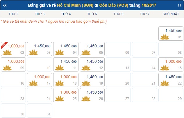 vé máy bay đi Côn Đảo giá rẻ