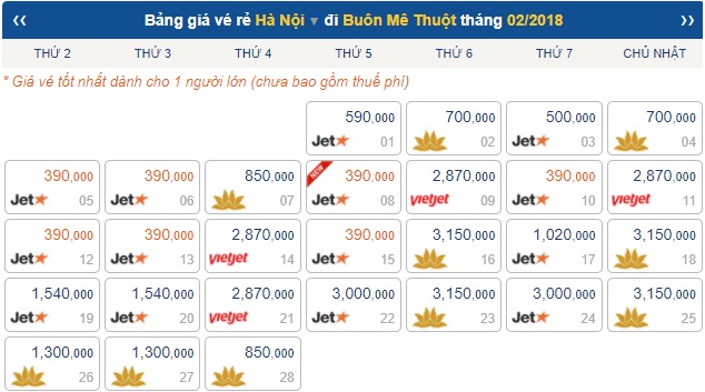 vé máy bay đi Buôn Mê Thuột