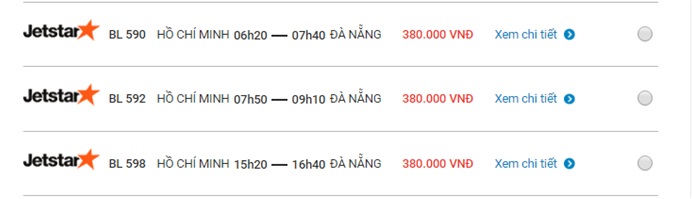 Vé máy bay Sài Gòn đà nẵng Jetstar
