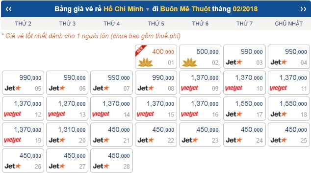 ve may bay di buon me thuot