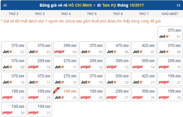 Vé máy bay TPHCM đi Tam Kỳ